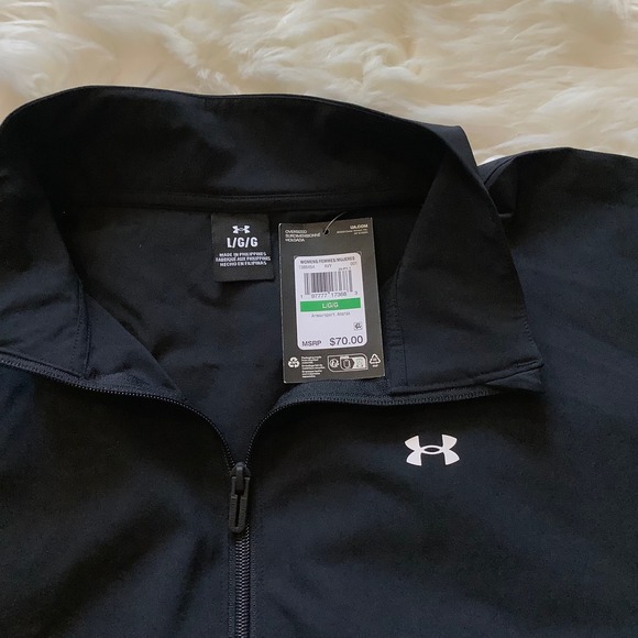 NWT Under Armour Women's Black Lightweight Quarter Zip Pullover Jacket Large UA - Picture 3 of 11